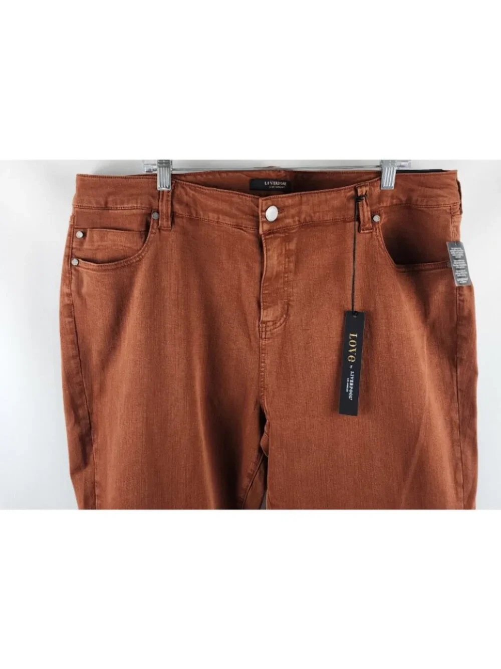 LIVERPOOL Jeans Women 22W Plus Cognac Brown Ankle Skinny Pant 42x27 LY2005WF NWT